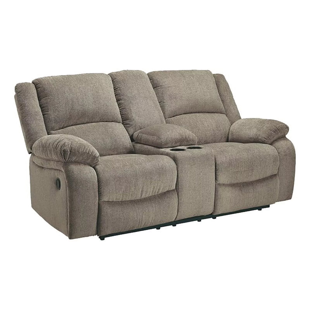 Contemporary Fabric Reclining Loveseat in Pewter W529
