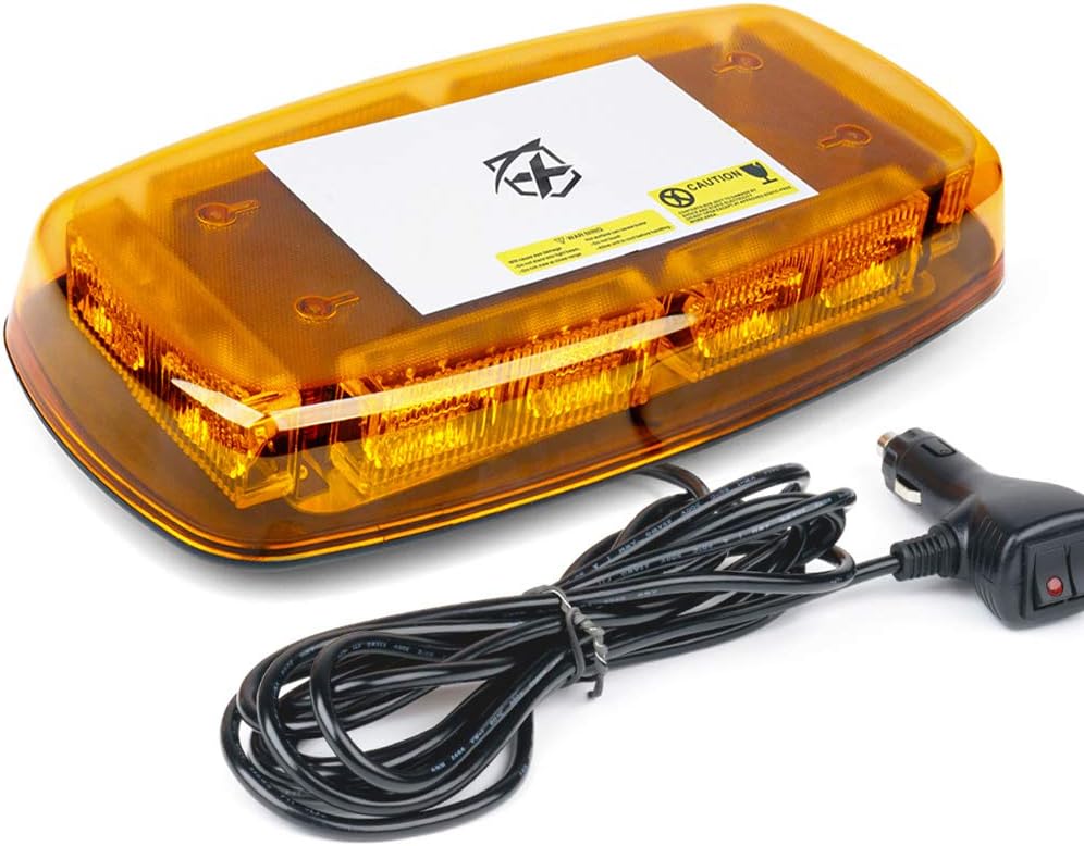 Amber LED Strobe Beacon Light Bar with Magnetic Mount R71564