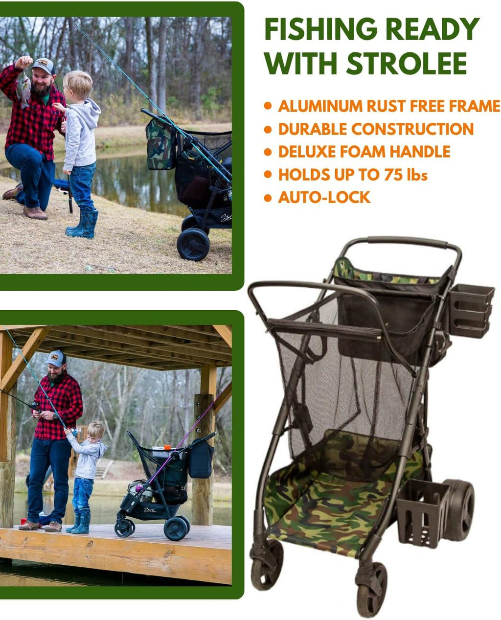 Compact Collapsible Fishing Cart with Oversized Wheels T549