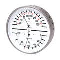 Humidity and Temperature Dial Indicator with White Face and Stainless Steel Case G1070