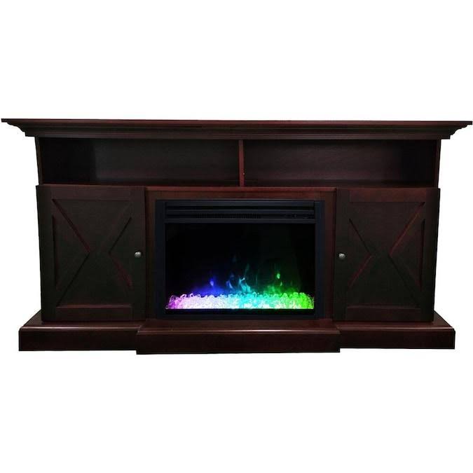 62-in. Electric Fireplace Mantel with Crystal Insert E49422