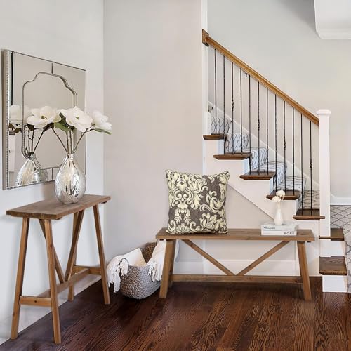 White Solid Wood Narrow Bench R841024