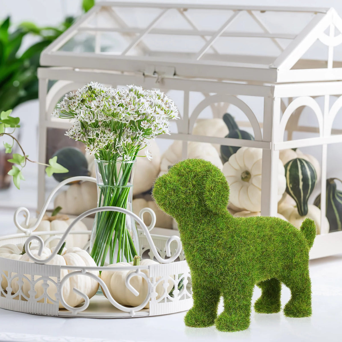 Flocked Puppy Ornament W456164