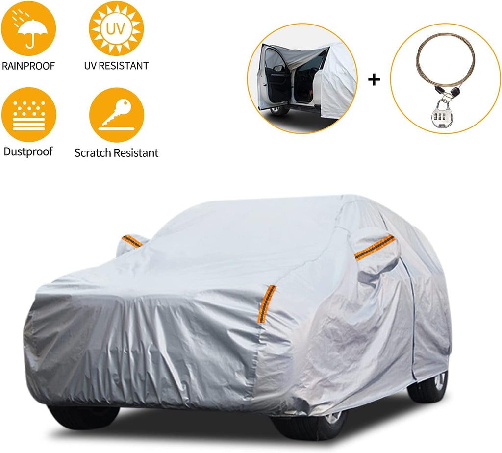 Waterproof Car Cover with Driver Door Zipper F5071