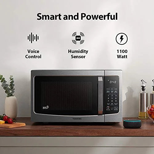 Smart Countertop Microwave Oven, 1100W, 1.3 Cu.ft, Stainless Steel L118638