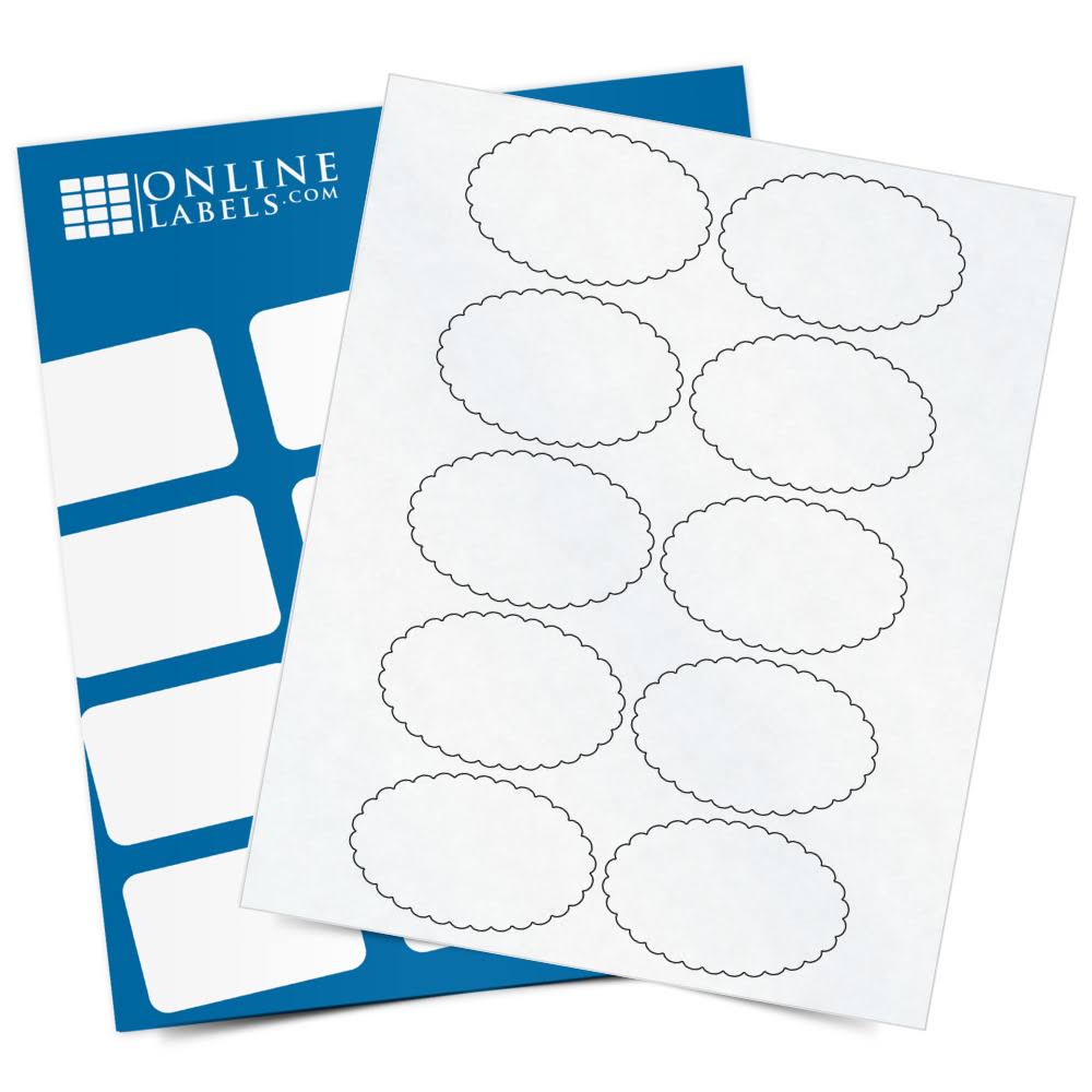 Scalloped Oval Labels, 100 Sheets, Clear Matte Inkjet H244