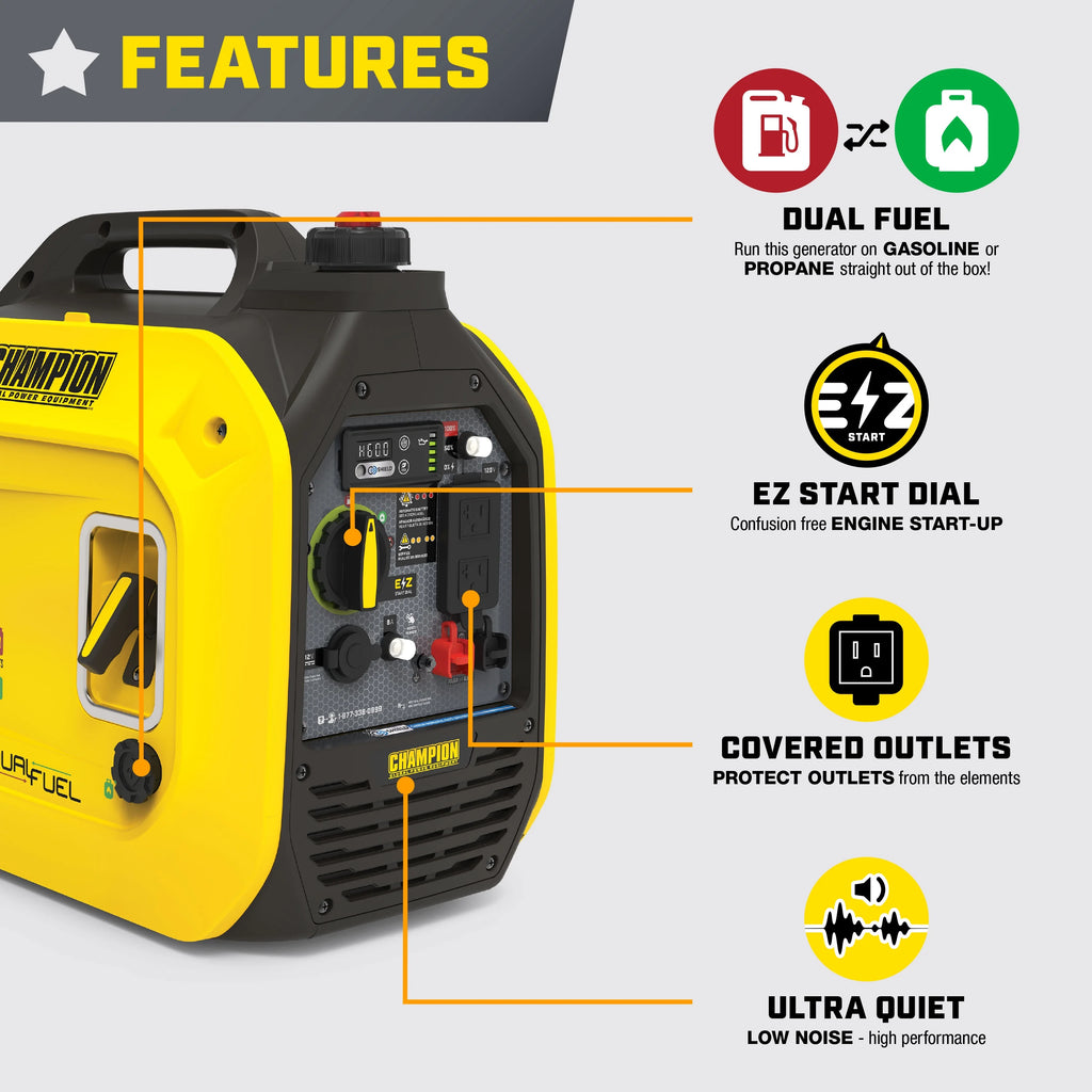 2500-Watt Dual Fuel Portable Inverter Generator B1512