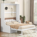 White Queen Size Wood Murphy Bed with Cushion Z75349