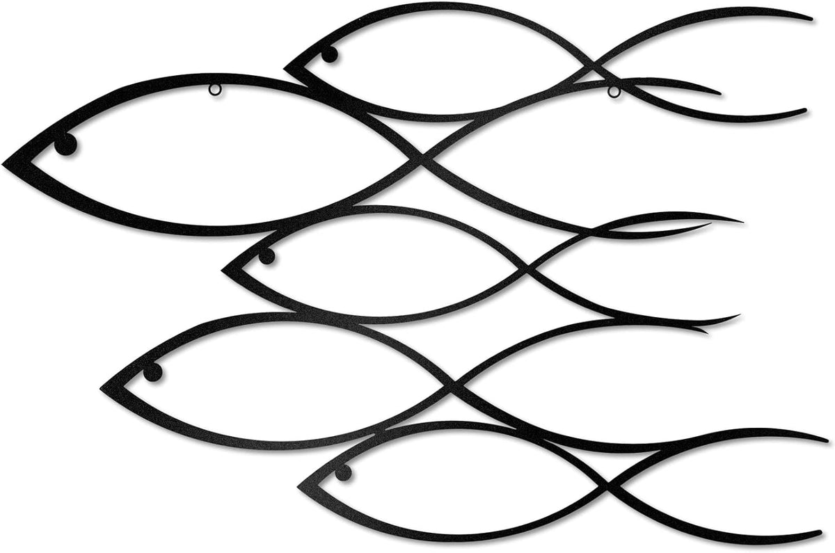 Nautical Metal Wall Art School of Fish, 40 x 26 cm E790