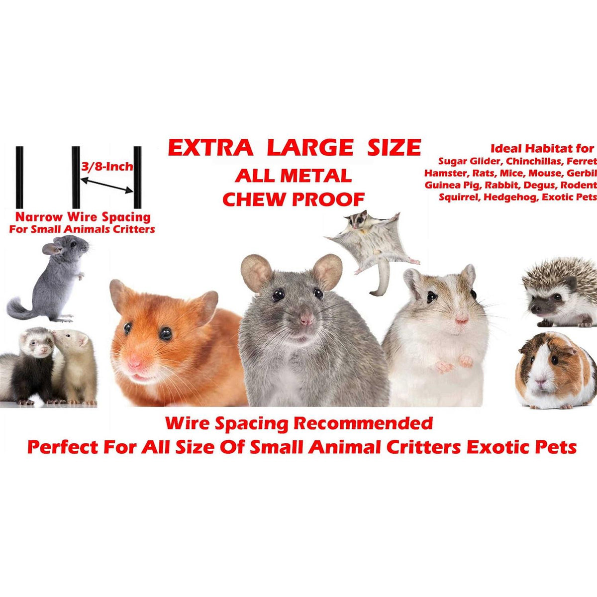 55 Extra Large Rolling Stand Cage for Ferret Chinchilla Sugar Glider Rats N204