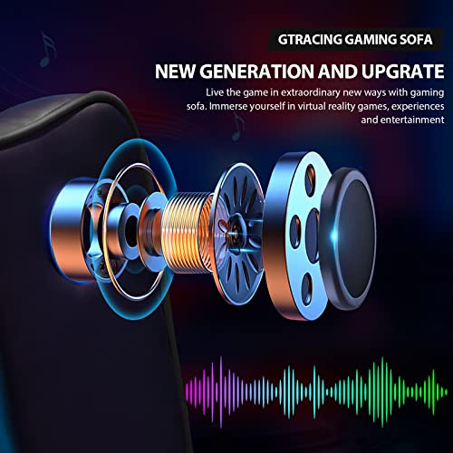 Black Gaming Recliner Chair with Bluetooth Speakers Racing Style Single Sofa C119784