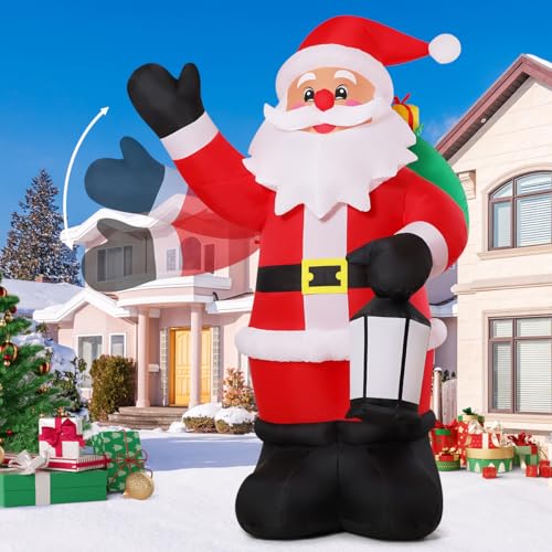 8 FT Inflatable Waving Santa Claus with Built-in LEDs K742336