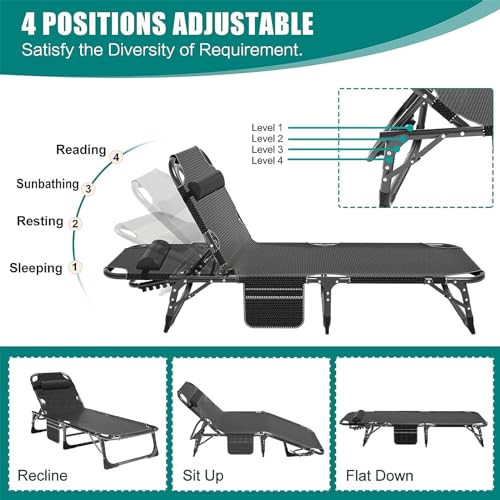 2 Pack Heavy Duty Folding Camping Cot with Mattress and Carry Bag X5302