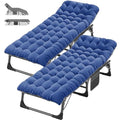 2 Pack Heavy Duty Folding Camping Cot with Mattress and Carry Bag X5302