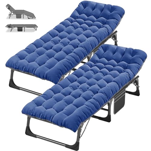 2 Pack Heavy Duty Folding Camping Cot with Mattress and Carry Bag X5302