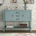 45'' White Console Table with 3 Drawers, 2 Cabinets and 1 Shelf B450