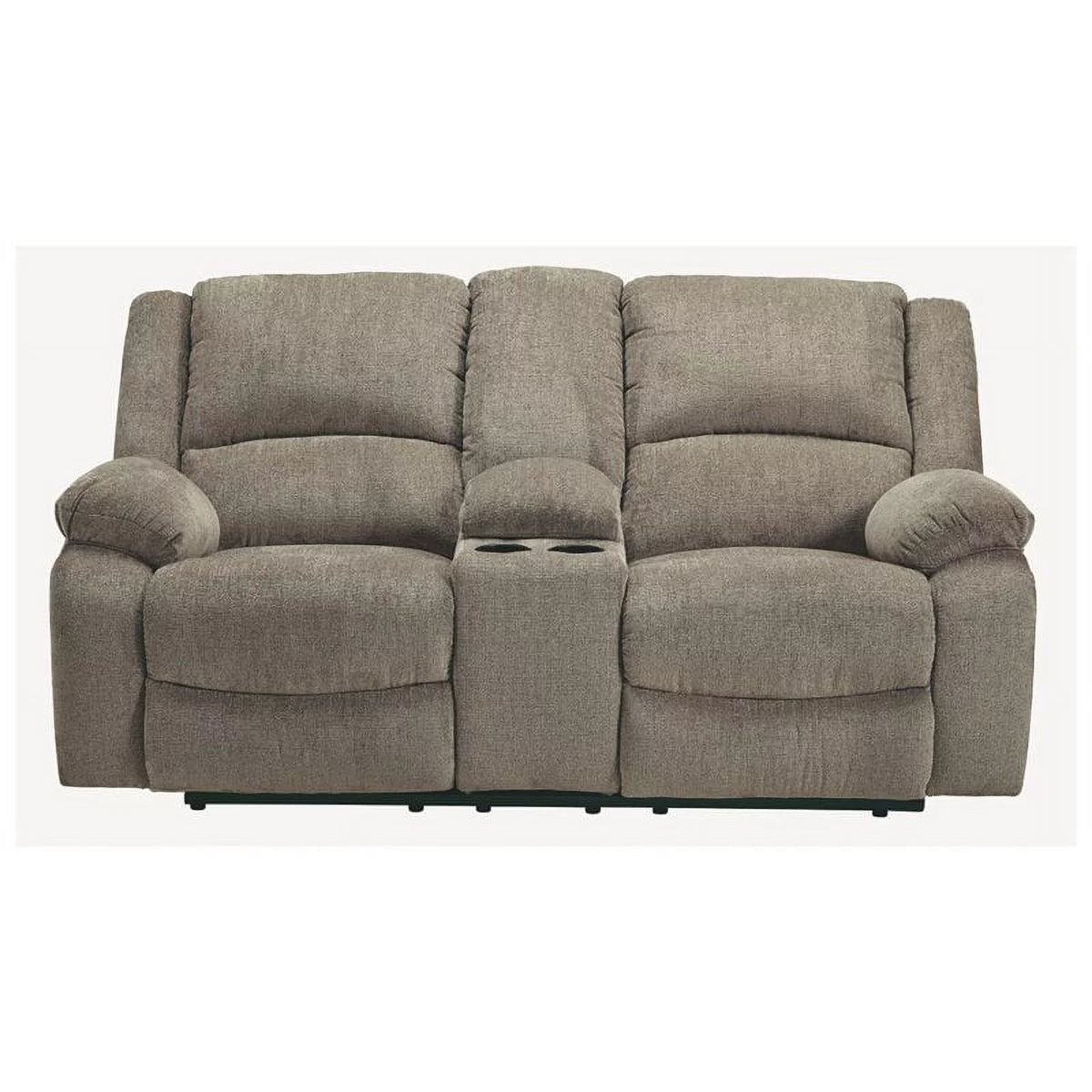 Contemporary Fabric Reclining Loveseat in Pewter W529