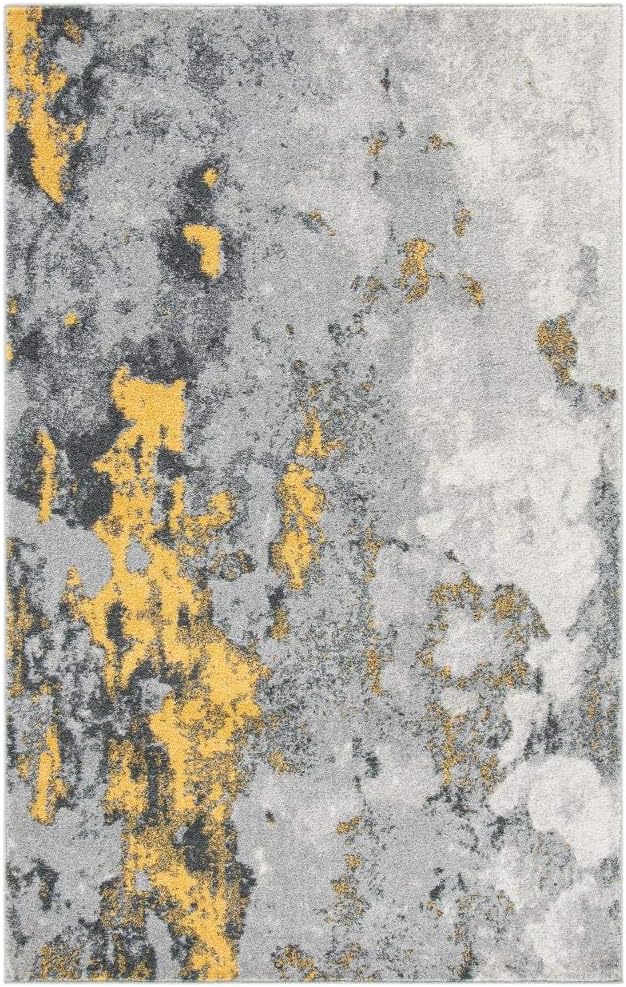 Grey & Yellow Area Rug M3992