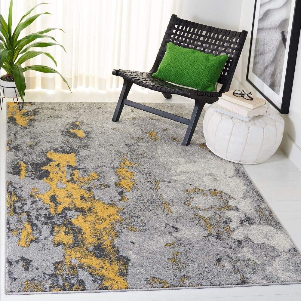 Grey & Yellow Area Rug M3992