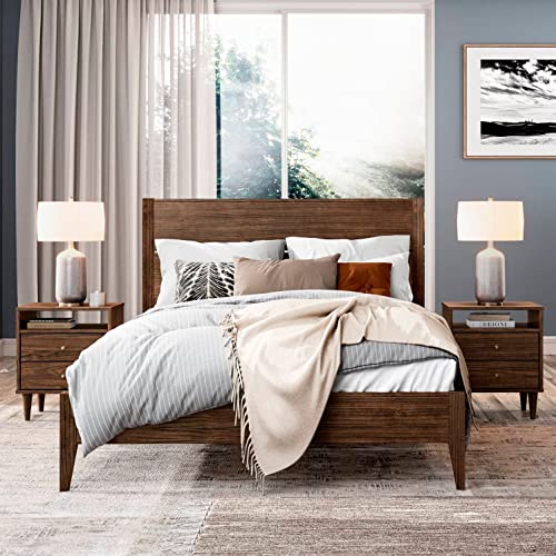 Queen Size Solid Wood Platform Bed Y39813