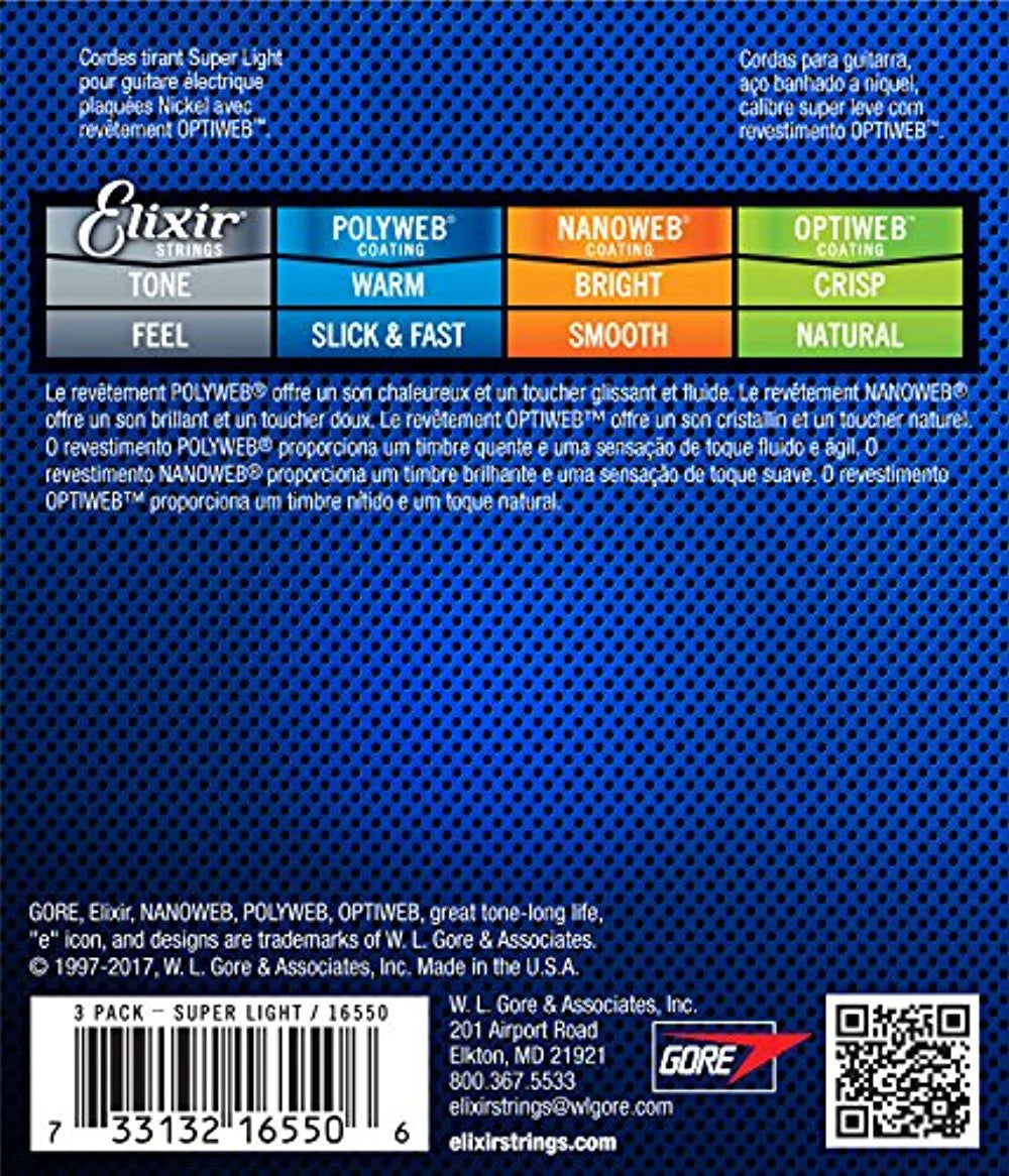 3 Pack Super Light Guitar Strings (.009-.042) S994