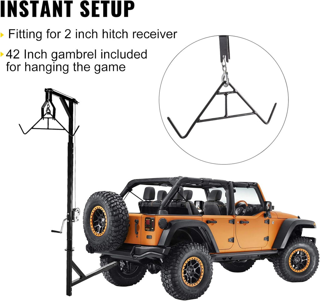 400lbs Capacity Heavy Duty Steel Hitch Mounted Deer Hoist S93102