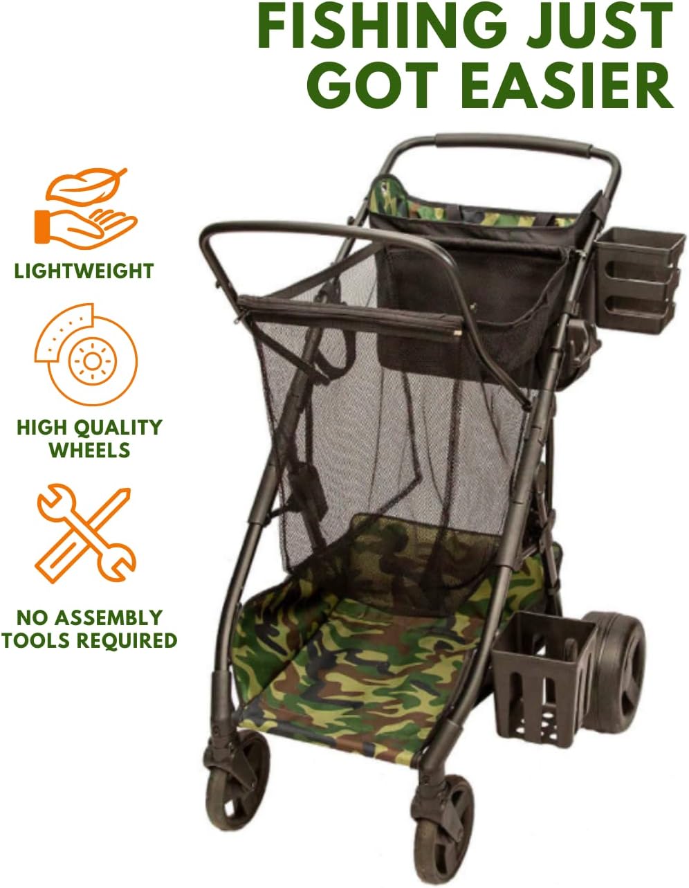 Compact Collapsible Fishing Cart with Oversized Wheels T549