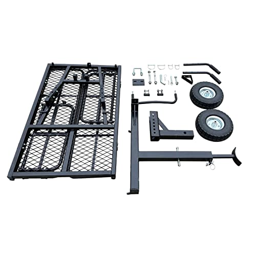 Foldable Cargo Carrier Cart With Quick Detachable Basket Rack With 10 inch Flat Free Tires F70096