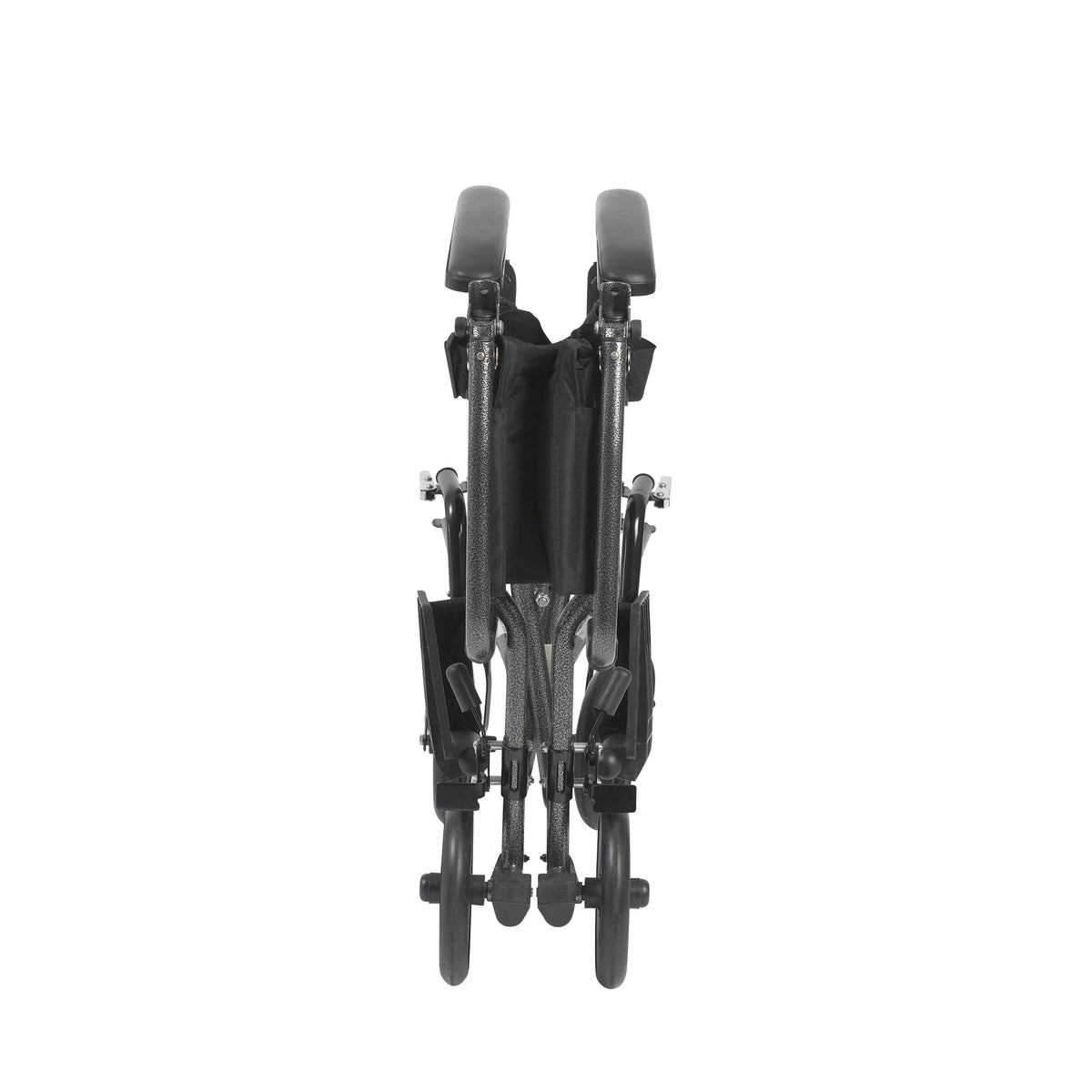 Lightweight Steel Transport Wheelchair, Fixed Full Arms, 19" Seat B52977