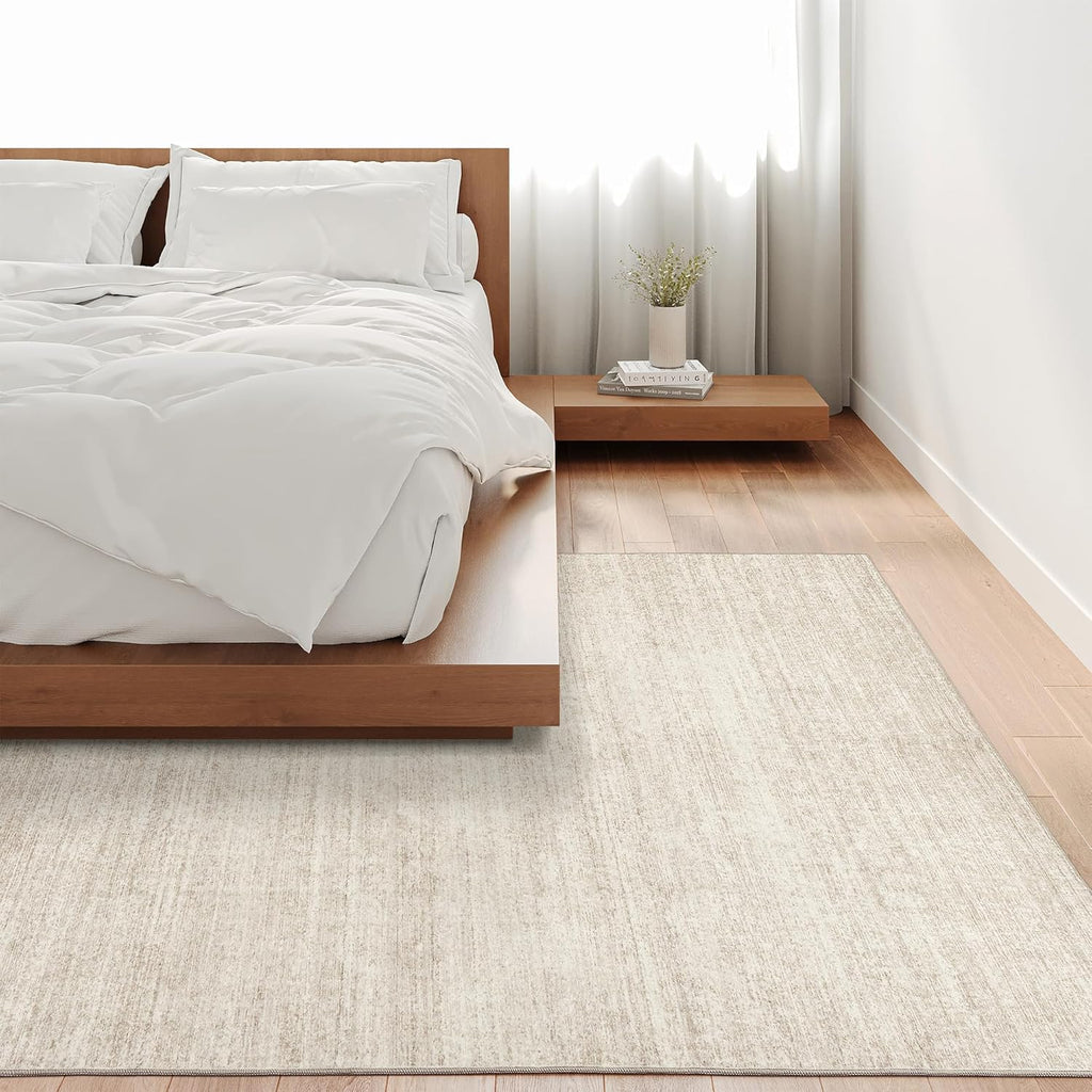 Washable 5x7 Beige Area Rug E498