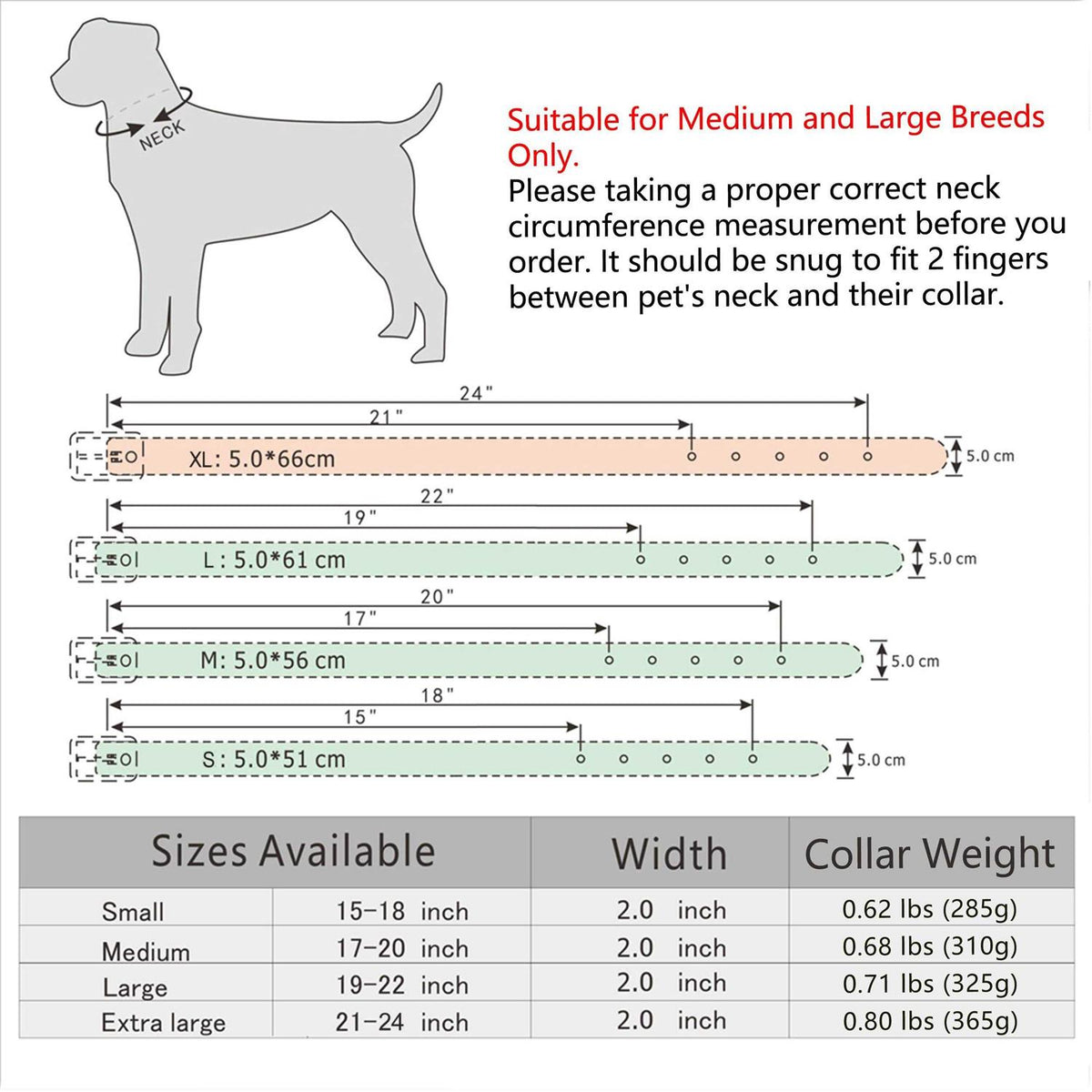 2 Inch Leather Dog Collar K149