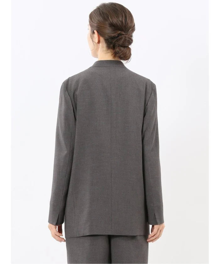 Stretch Washable Woolish No Collar Jacket L8867