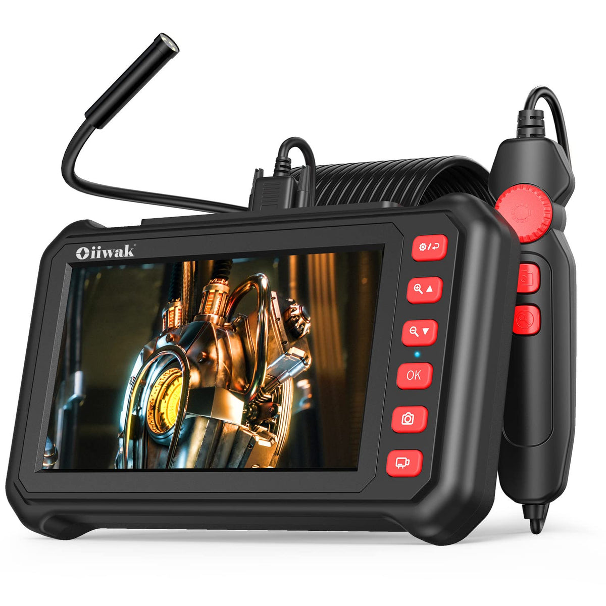 7" IPS Borescope Inspection Camera 5.0MP HD Waterproof Endoscope with 6 LED Lights Z39689