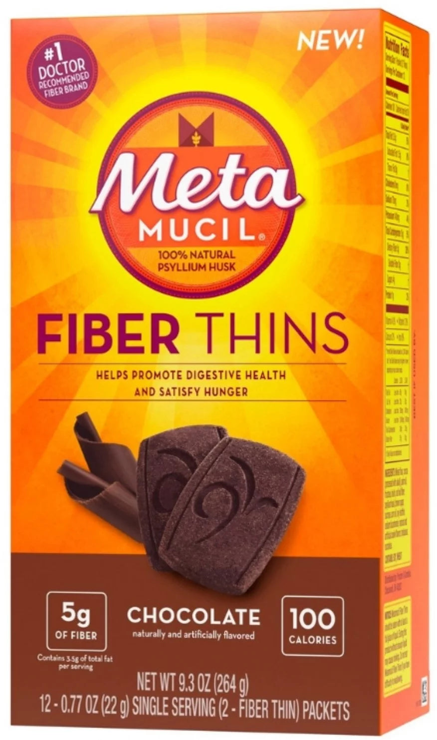 Chocolate Fiber Thins Fiber Supplement, 12 ea (Pack of 3) Q665182