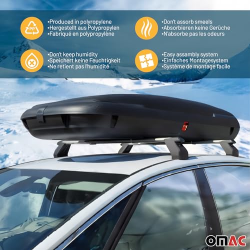 11.3 Cubic Feet Carbon Fiber Textured Car Rooftop Cargo Box V3004