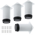 Pack of 4 White Adjustable Stainless Steel Furniture Leg H25676