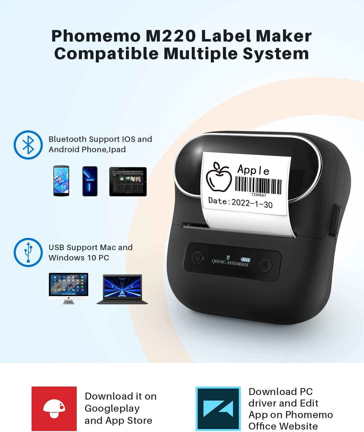 Portable Bluetooth Thermal Label Printer O7450