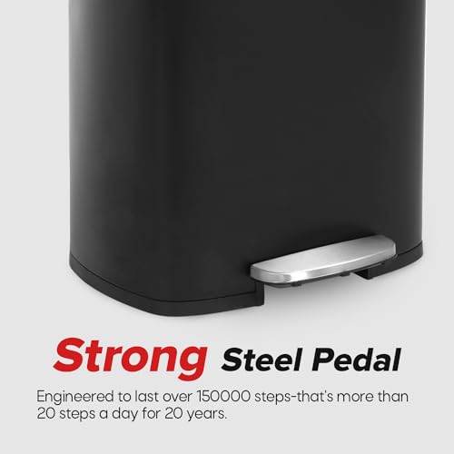 White 13 Gallon Stainless Steel Step Waste Bin K7349
