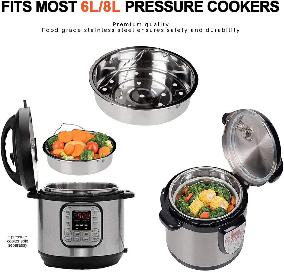 Stainless Steel 6-quart Electric Pressure Cooker Steam Rack Steamer Basket Insert Set R741044