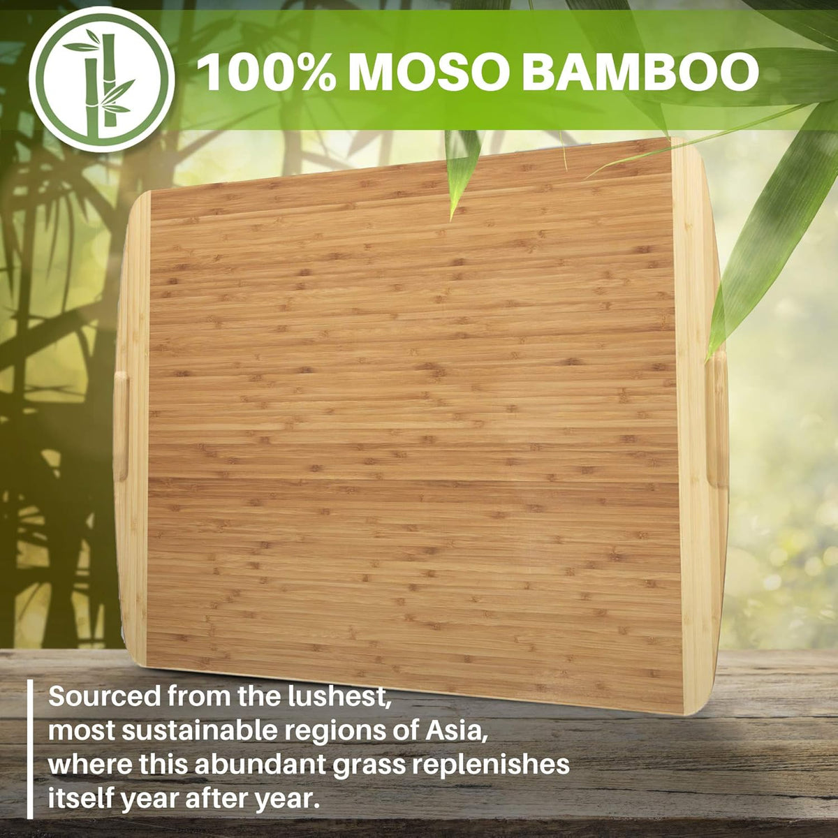 24 x 18 Inch XXL Bamboo Cutting Board with Handles, Juice Groove Pack of 2 X33931