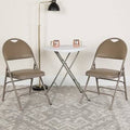Beige Vinyl Metal Folding Chair B93947