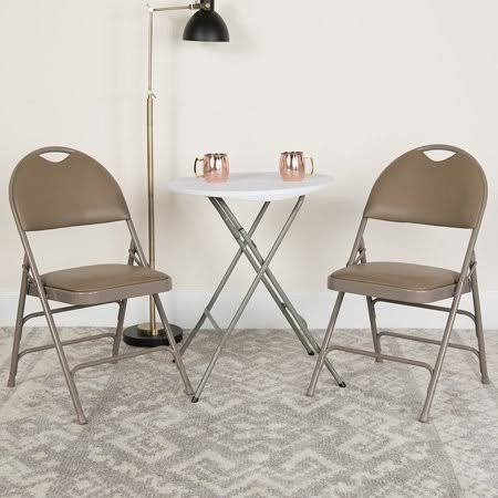 Beige Vinyl Metal Folding Chair B93947
