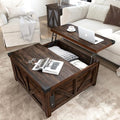 Brown Wood Lift Top Coffee Table with Storage and USB Port S69093