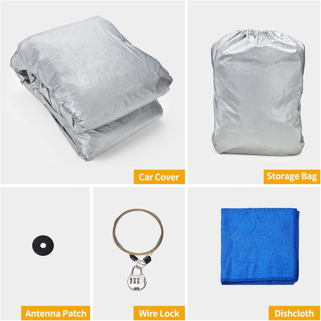 Waterproof Car Cover with Driver Door Zipper F5071