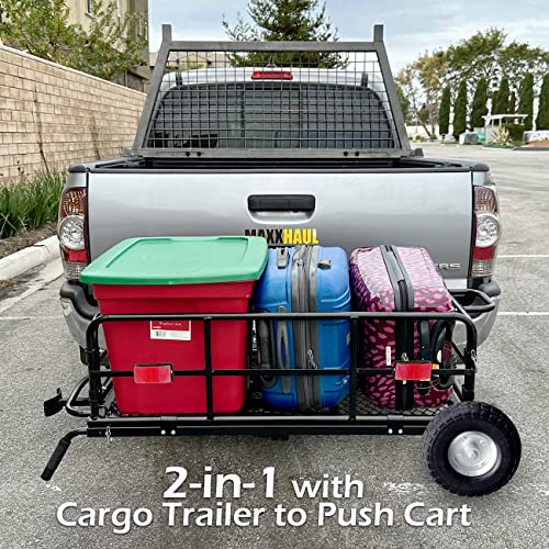 Foldable Cargo Carrier Cart With Quick Detachable Basket Rack With 10 inch Flat Free Tires F70096