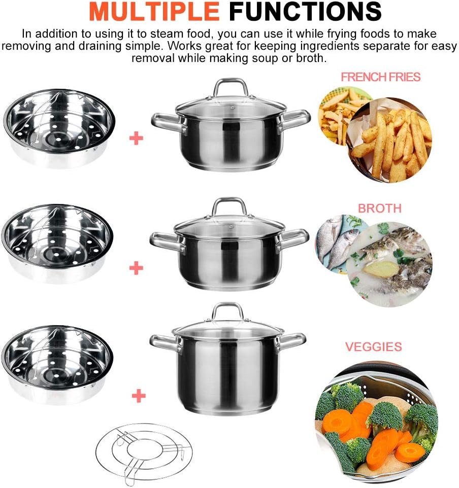 Stainless Steel 6-quart Electric Pressure Cooker Steam Rack Steamer Basket Insert Set R741044