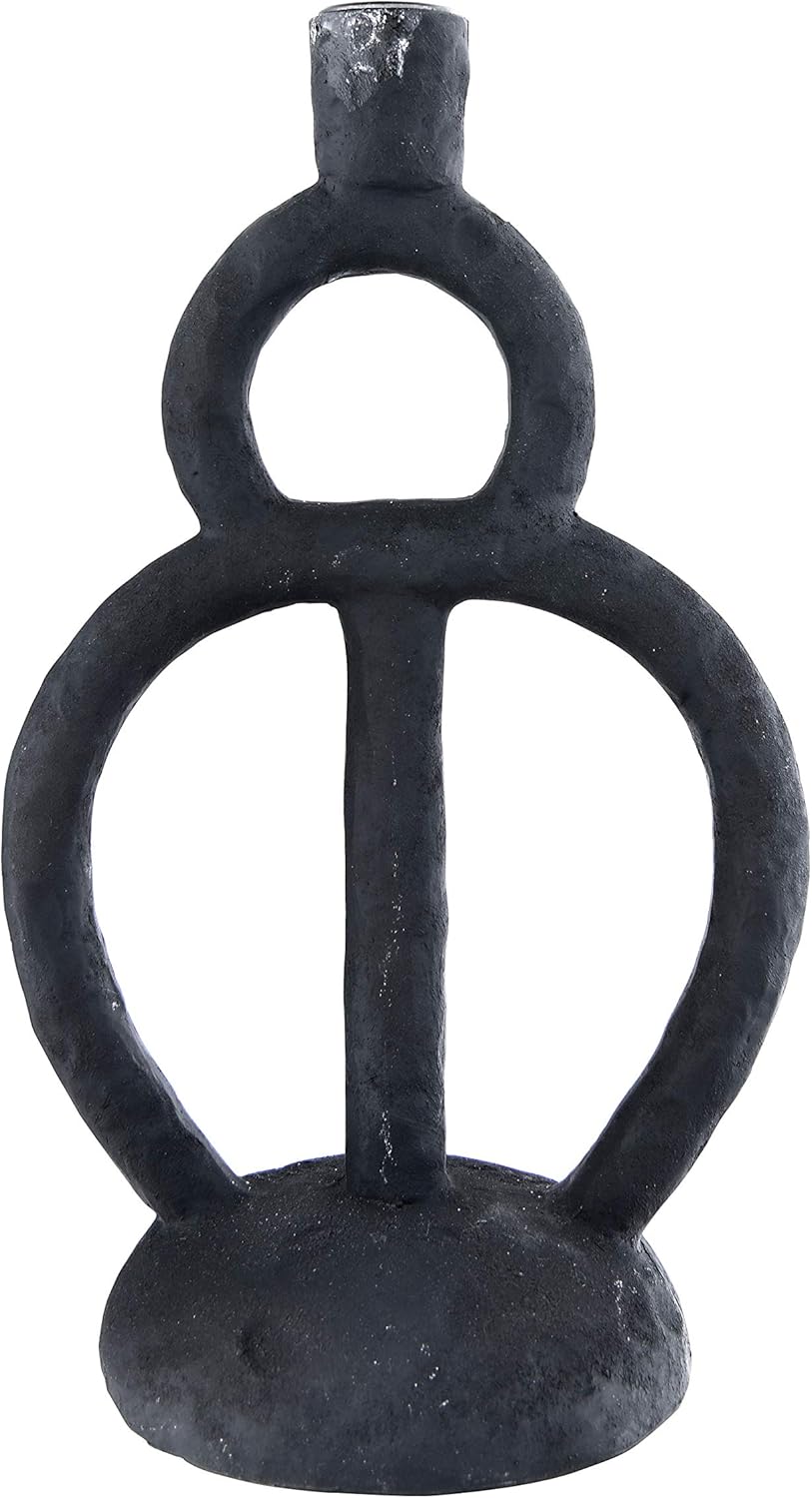 Black Resin Candleholder F137226