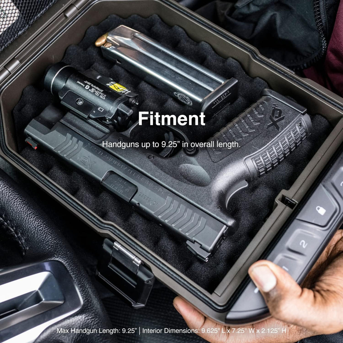 Waterproof Electronic Lock Handgun Case with Backlit Keypad I29215