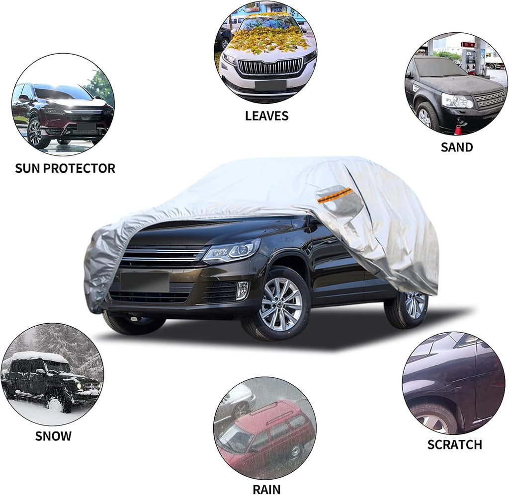 Waterproof Car Cover with Driver Door Zipper F5071
