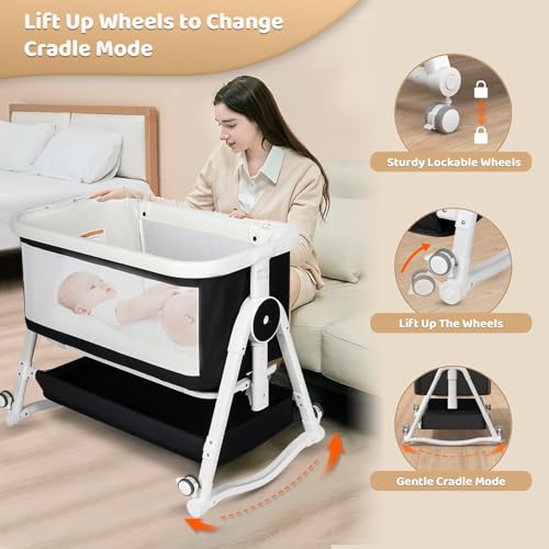 4 in 1 Baby Bassinet with Wheels and Storage Basket G463
